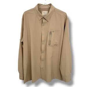 Gillz shirt men's XL vented fishing outdoors button down long tab sleeves tan